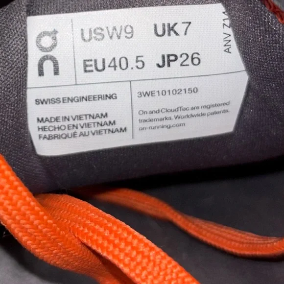 On Cloudsurfer Trail Running Shoes Womens Size 9 Flame Dustrose - Picture 7 of 9